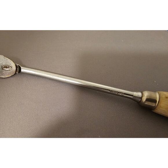 Vintage Ekco Chrome 2-Prong Serving Fork w/Wood Handle - 12-1/2” Length - USA - Picture 7 of 9